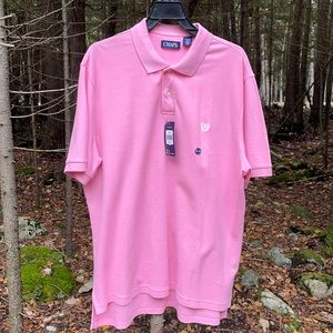 Men’s XL NWT Chaps Iconic Polo Golf Shirt Pink